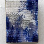 Sam Pedicelli Abstract 3, 2015 3 x 4" acrylic paint, beads, thread, linen Unframed original $150