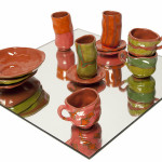 Lili Huston-Herterich Dinnerware Set, 2014 hand glazed slip cast terracotta ceramics 3 piece Set $75